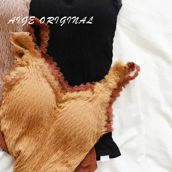 

New Hot sale fashion underwear tops women Bubble cotton Chest pad bra Tops cozy Bottoming sleepwear tops women Y701