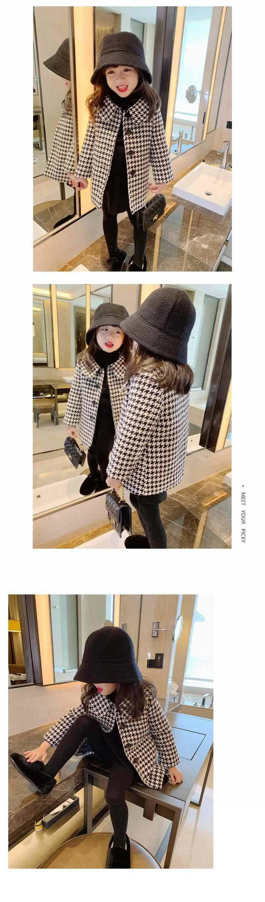 Toddler Girls Jacket Outerwear Plaid Pattern Girl Coats Kids Casual Children's Jackets Winter Autumn Kids Clothing orange bubble coat