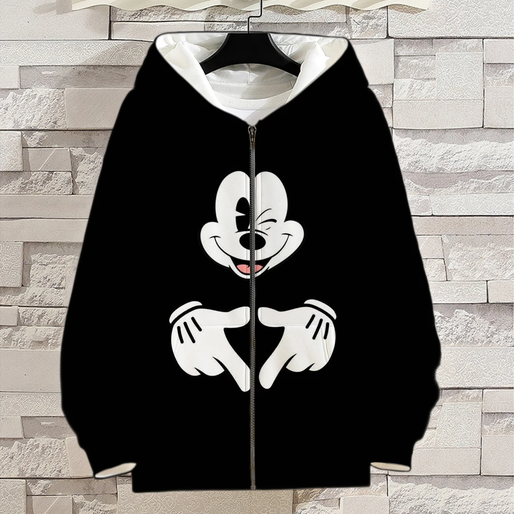Boy Girl Kids Zip Hoodie Disney Mickey Mouse 3D Print Spring Men's  Tracksuit Cartoon Anime Coat Women Oversize Sweatshirts - AliExpress