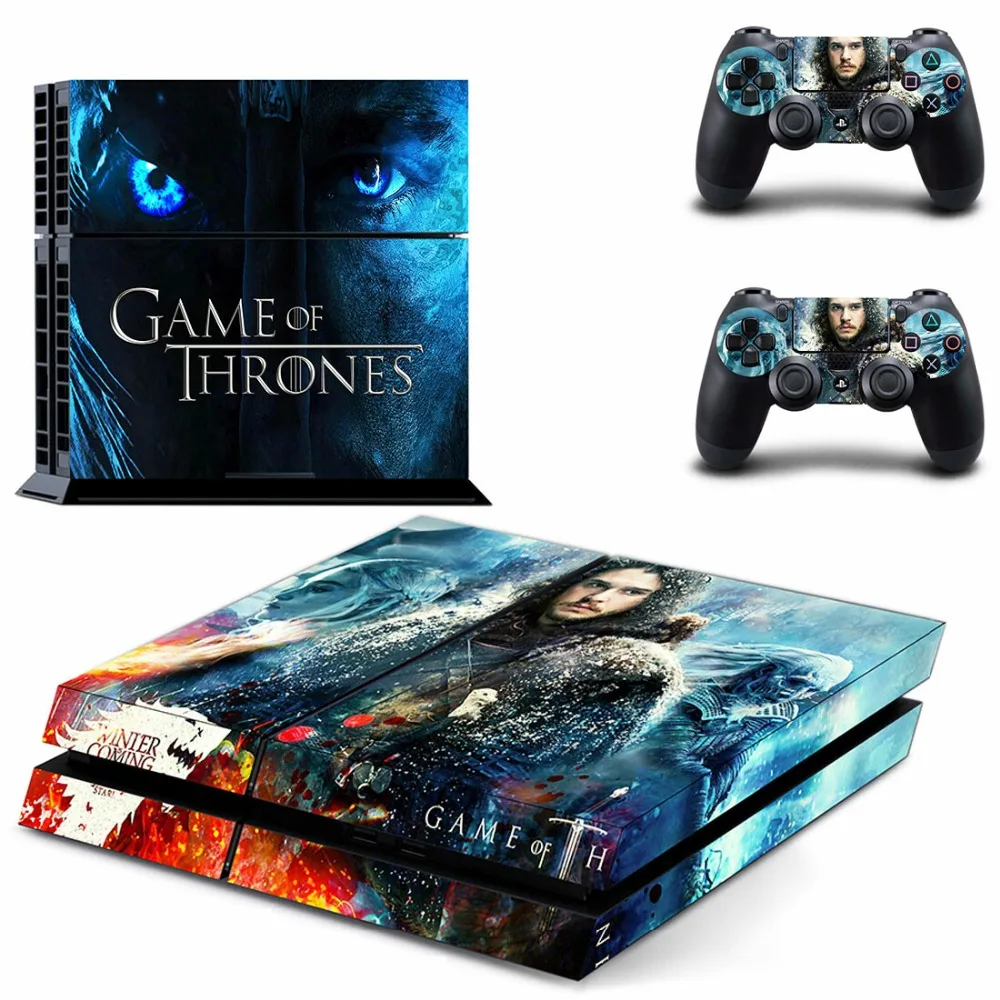 Игра престолов PS4 наклейка s Play station 4 кожа PS 4 наклейки Наклейки Обложка для playstation 4 PS4 консоль и контроллер Кожа винил - Цвет: Фиолетовый