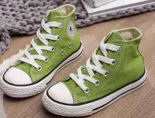 green Детская обувь; коллекция года; сезон весна; детская парусиновая обувь; обувь для мальчиков и девочек; Корейская Классическая Повседневная обувь с высоким берцем и ремешком - Цвет: green