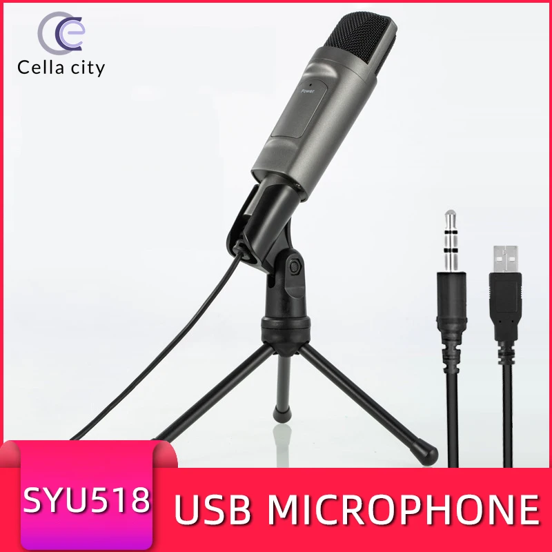 USB кардиоидный конденсаторный микрофон CELLA CITY игровой голос K Song Anchor компьютерный