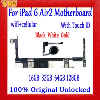 

Full unlock For iPad 6 Air 2 A1567 Motherboard Wifi+Cellular Original For iPad 6 Air 2 with/no Touch ID Logic board good Tested