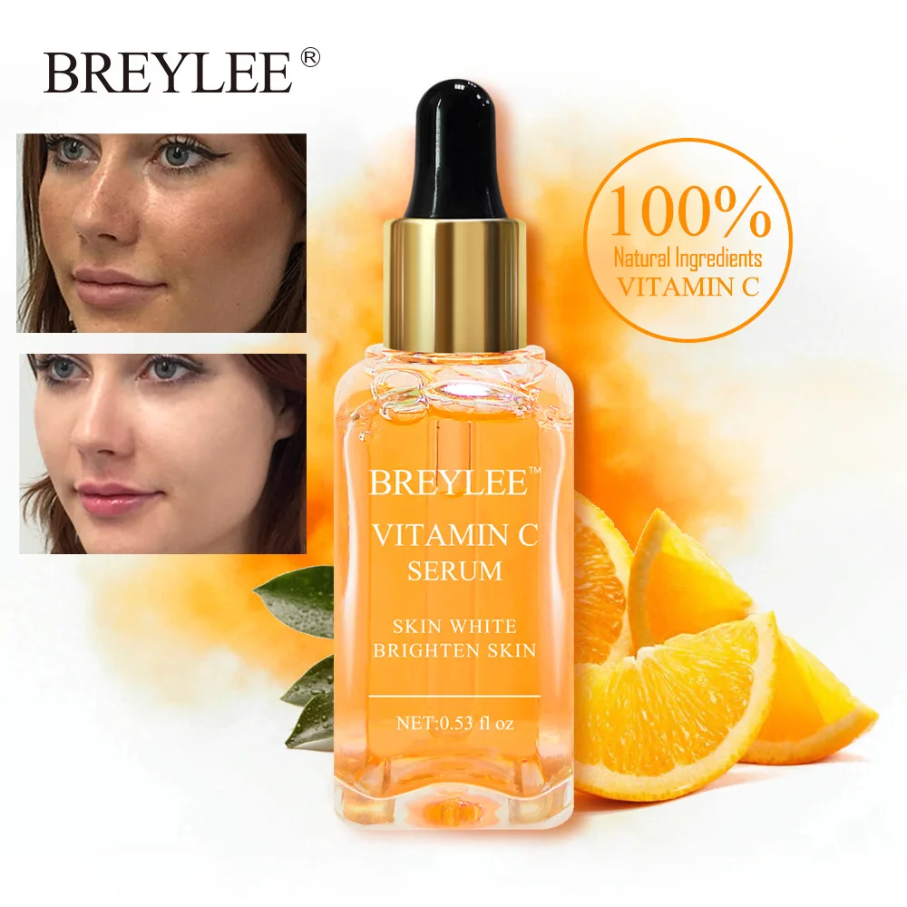

BREYLEE Vitamin C Hyaluronic Acid Serum Brighten Face Skin Care Fade Dark Spot Freckle Ageless Whitening Serum Facial Skin Care