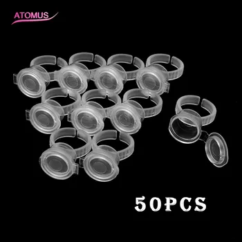 

50pcs tattoo Accessories Permanent Makeup Tools Eyelash Extend Micro Ring Cups Ink Cup Equipment Tattoo Pigment Holder