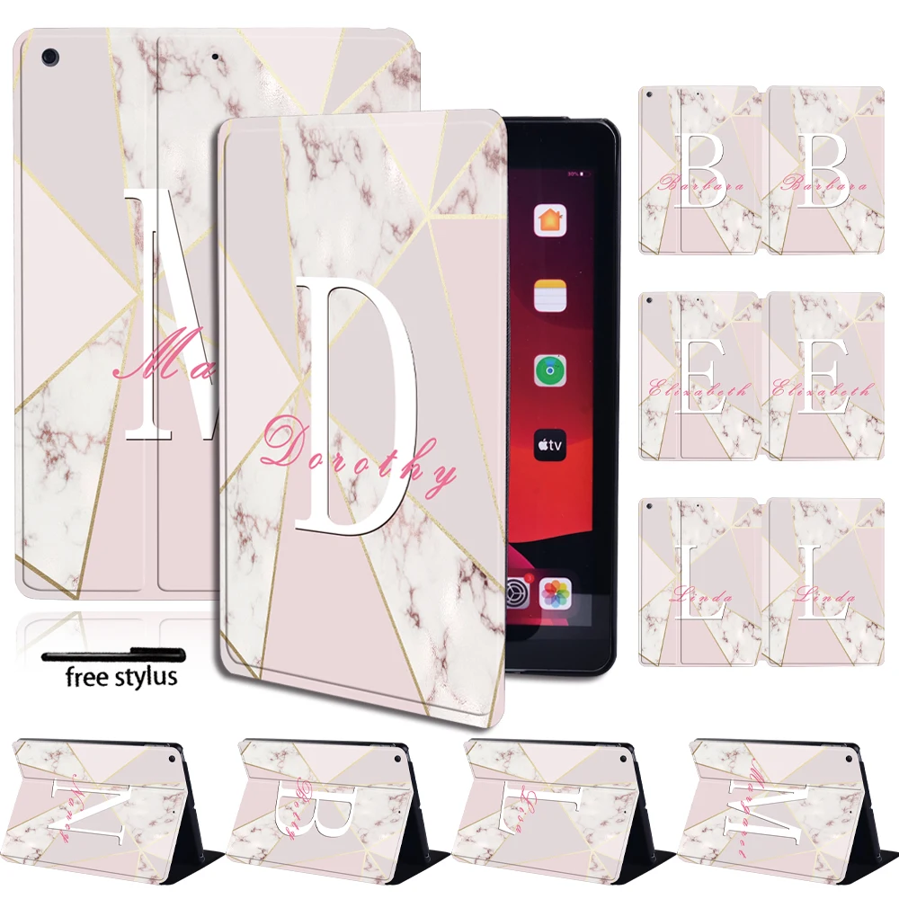 

Tablet Case For Apple Ipad 8 2020 8th Generation PU Leather Anti-Fall Shockproof Cover Case+Free Stylus