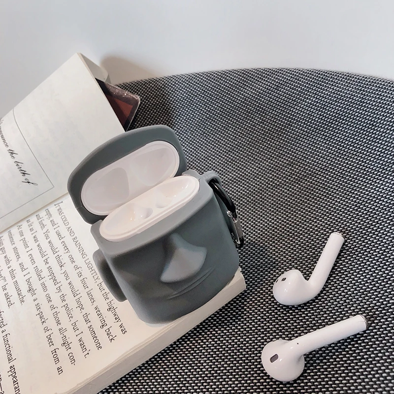 Винтажный чехол с каменной статуей для AirPods Pro 2 1, мягкий силиконовый чехол, беспроводной чехол для наушников для Apple Air Pods, милый чехол+ крючок