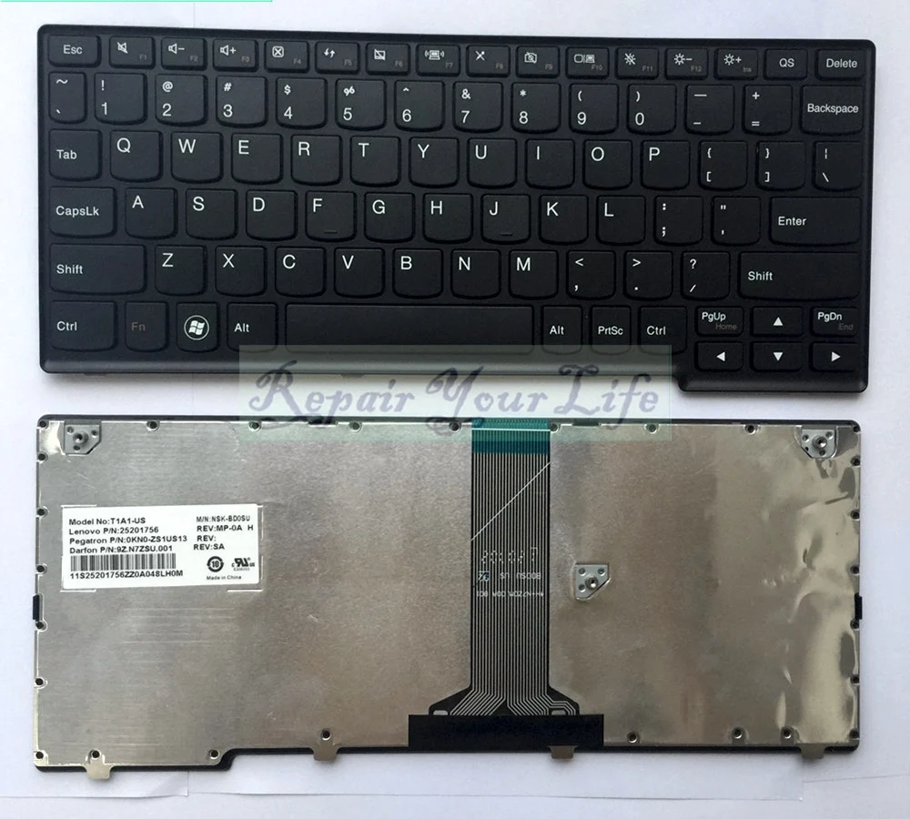 Женская Клавиатура для ноутбука LENOVO IdeaPad S100 S110 S200 S206 S206Z p/n:25201756 25201696 0KN0-ZS1US13 9Z.N7ZSU.001