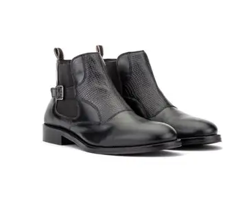 

Men's PU Retro Multiple Buckle Retro Ankle Boots-Black Friday Brogue Shoes Spring Vintage Classic Male Casual TV313