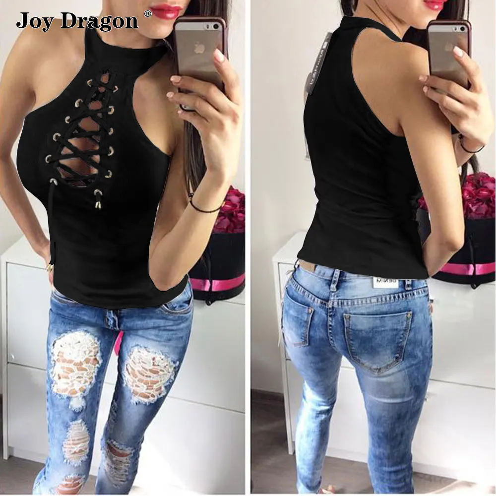 Las Mujeres Sin Mangas Chaleco Moda Mujer Vendaje Топы Verano повседневные Calado Новая мода круглый вырез тонкий облегающий однотонный короткий жилет