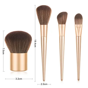 

Single Bottle/4 PCs Makeup Brush Champagne Gold Makeup Tool Powder Foundation Brush Powder Brush Makeup