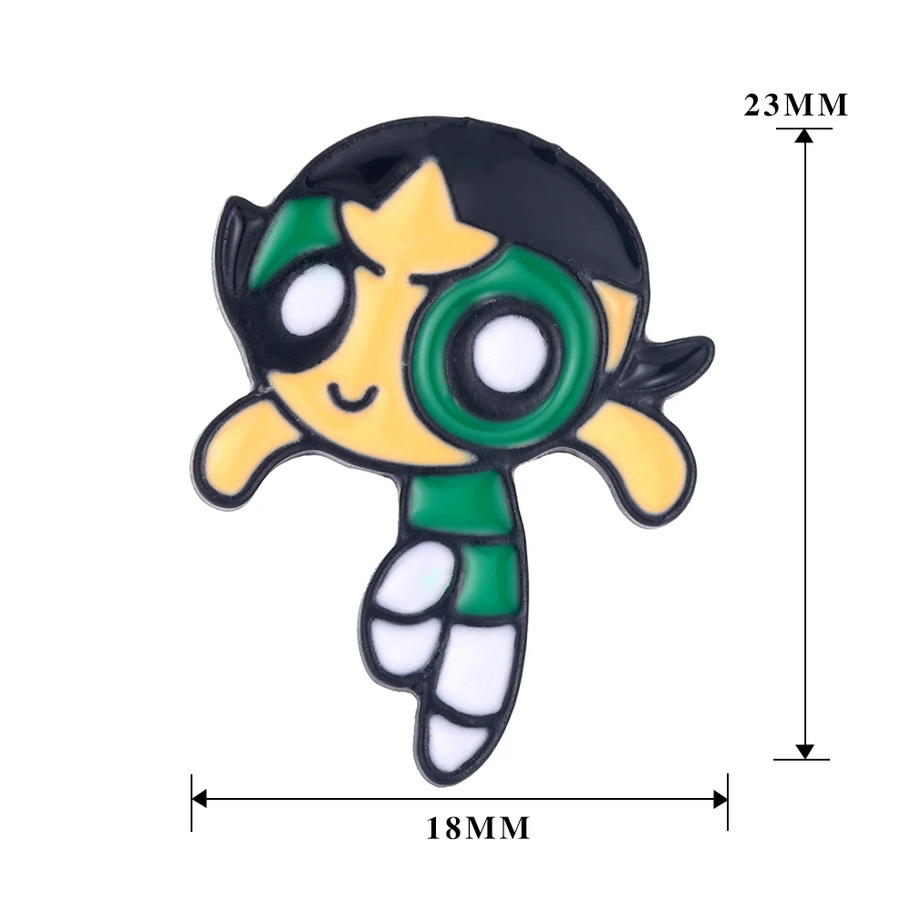 Милый мультфильм Powerpuff девушки мягкий штифт эмали лацкан брошь подвеска заколка