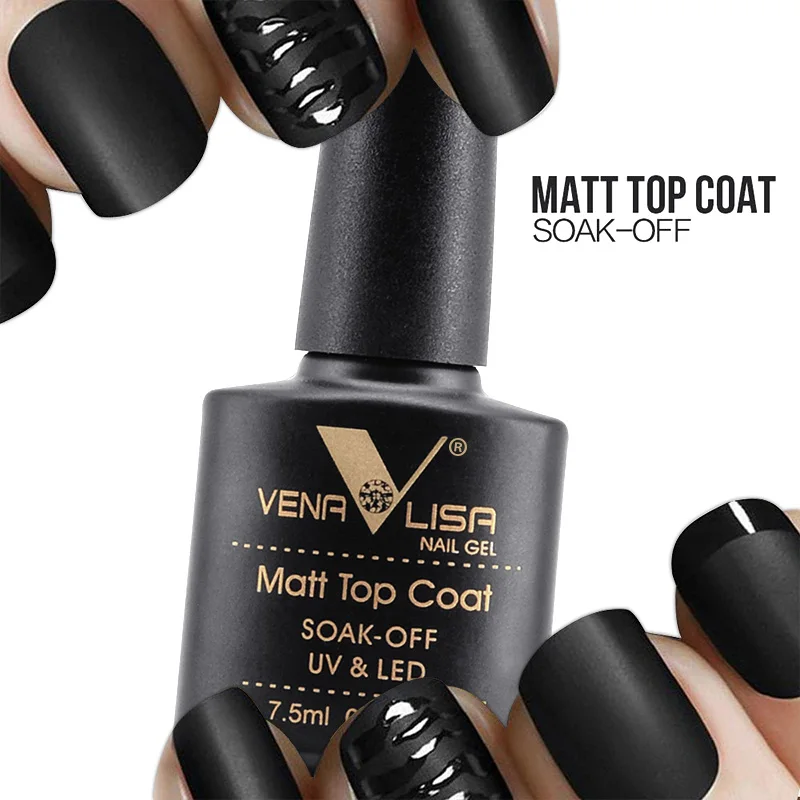 Nail Polish Venalisa Gel Full Coverage Beautiful Color Glitter Matt Tempered Top Coat Soak Off Manicure