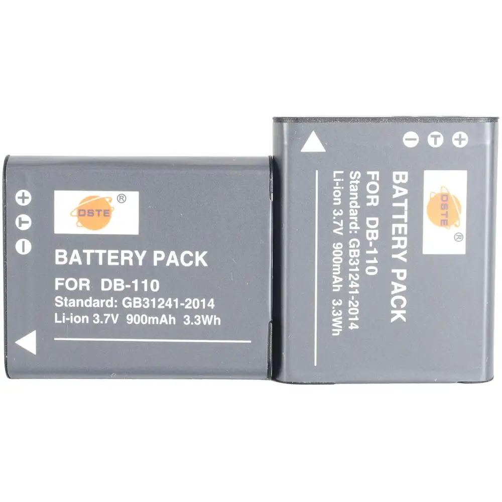 DSTE 2x DB 110 Battery for Ricoh WG 6,Ricoh G900,Ricoh G900SE, Ricoh GR