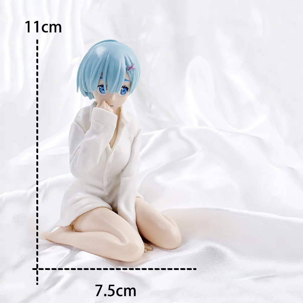 Japanese Anime 15cm Rem Re:Life In A Different World From Zero kawaii girl Pajamas Figure Rem Chair PVC Collection Model Toys