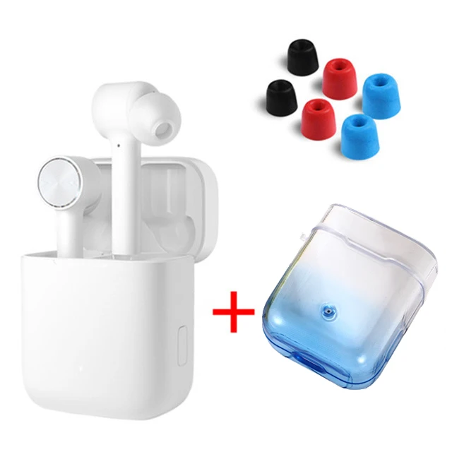 Blue case add plug Оригинальные наушники Xiaomi Air TWS Airdots Pro, bluetooth-гарнитура, переключатель ANC, ENC, стерео, автоматическая пауза, управление нажатием, беспроводные наушники - Цвет: Blue case add plug