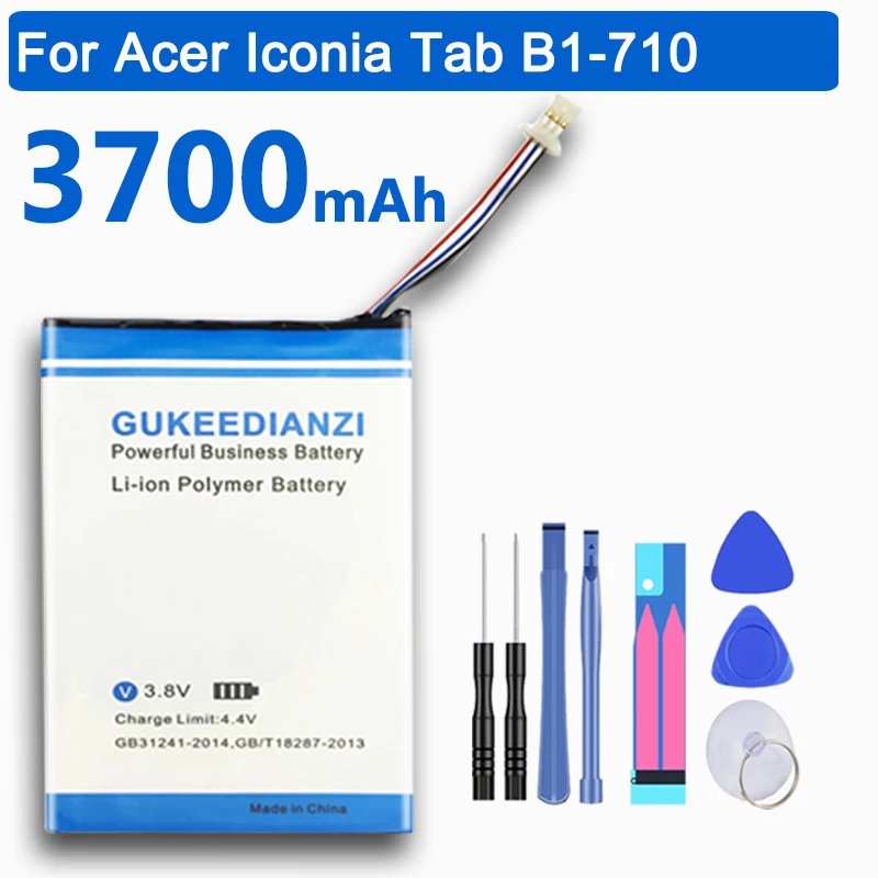 Аккумулятор GUKEEDIANZI 3700mAh battery BAT-715(с 3 кабелями) для acer Iconia Tab B1 B1-A71 B1-710 литий-ионная полимерная аккумуляторная батарея