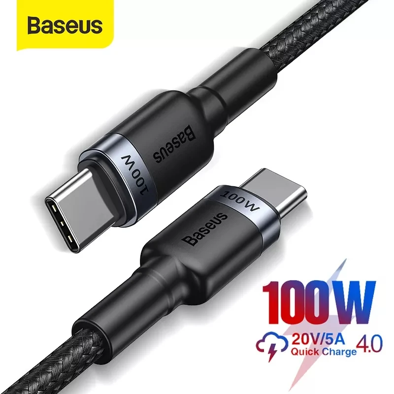 Baseus 100 Вт USB C к Type кабель USBC PD быстрое зарядное устройство Шнур USB-C Type-c для Xiaomi mi 10 Pro