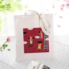 Красная серия сумки холщовая вместительная сумка для покупок сумка на заказ Печать текстовый логотип DIY ежедневное использование экологическая многоразовая утилизация