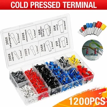 

1200pcs Cold Pressed Insulated Termina Insulated Ferrules Terminal Crimp Terminator Insulated Tubular Terminal Connection Set