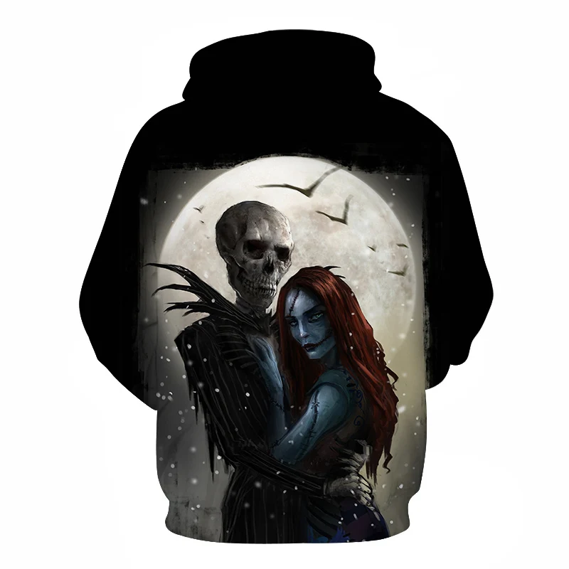 BZPOVB jack skellington Jack Sally 3d harajuku hoodies Sweatshirt Winter Nightmare Before Christmas Halloween streetwear