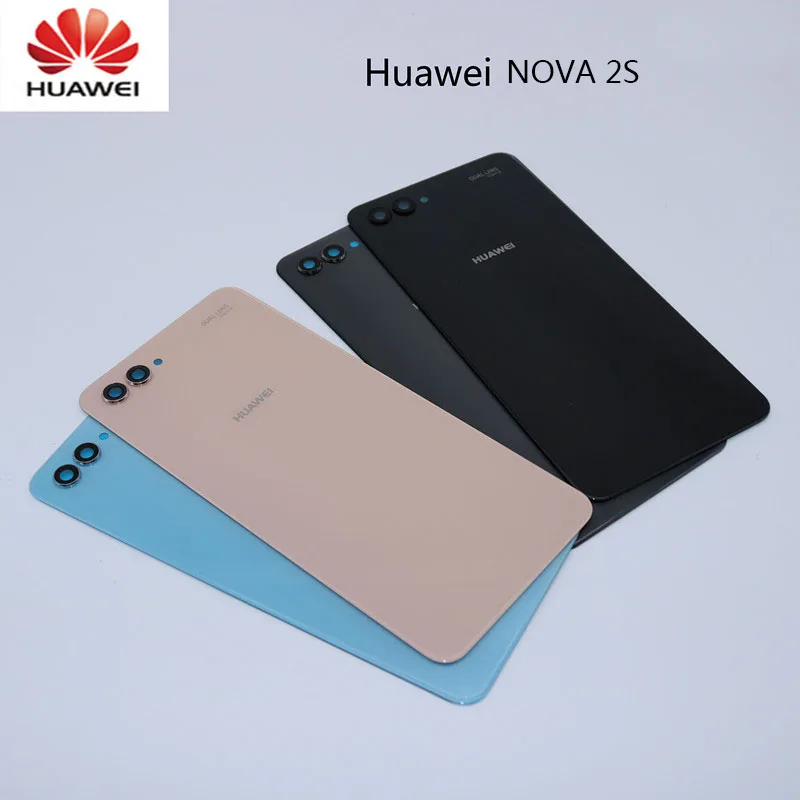

Original HUAWEI Nova 2S Back Battery Cover Case 3D Glass Rear Door Housing Cover Replacement For Nova2S + Adhesive Sticker+lens