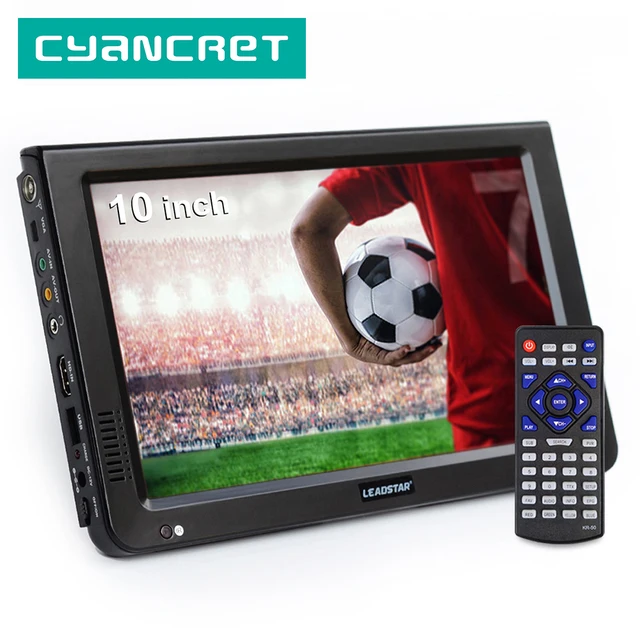 LEADSTAR 10-дюймовый HD портативный TV DVB-T2 ATSC ISDB-T tdt цифровой и аналоговый мини маленький автомобильный Телевизор с поддержкой USB SD MP4 H.265 AC3 1
