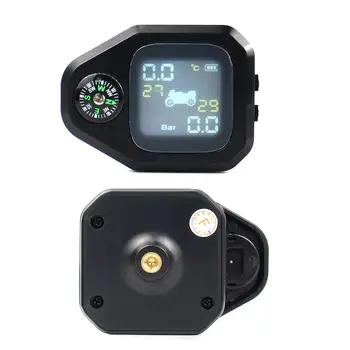 

USB Solar Motorcycle TPMS IP65 Motorbike Tire Pressure Monitoring Tyre Temperature Alarm System with 2 Extenal Sensors