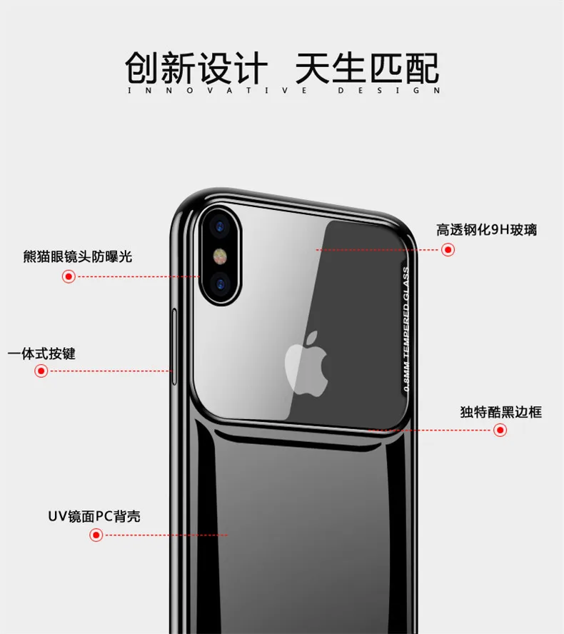 Закаленное стекло чехол для iPhone 7 8 6 6s Plus высококачественная прозрачная Мягкая силиконовая стеклянная крышка для iPhone X XR XS Max чехлы