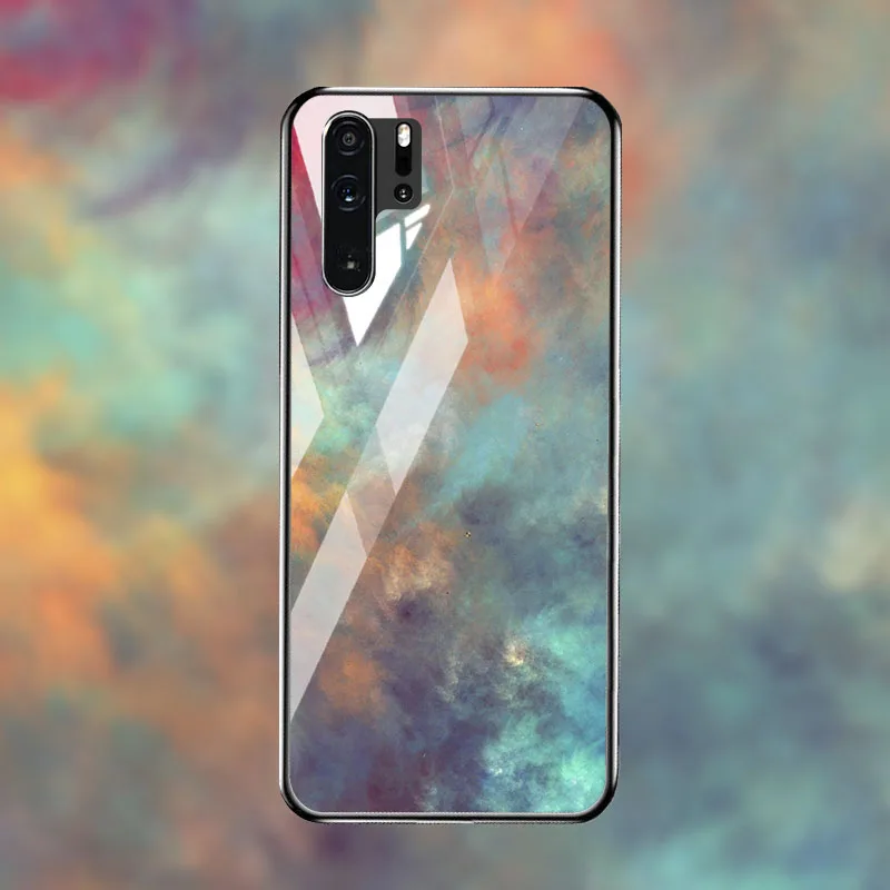 Чехол для телефона из закаленного стекла для huawei P30 P20 pro чехол, стеклянный цветочный для huawei P30 P20 lite P20 lite чехол, задняя крышка - Цвет: M070