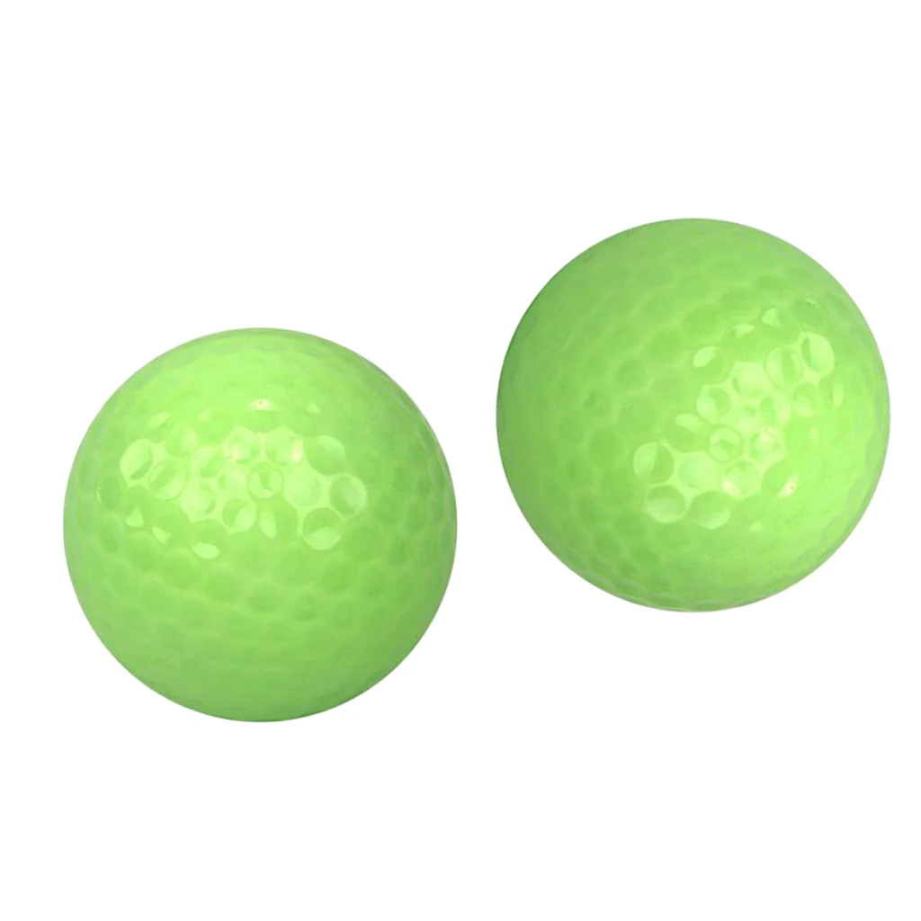 2Pcs Green Fluorescence Luminous Golf Balls Night Light Glowing Golf Balls