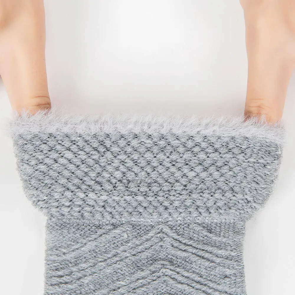 Зимние женские перчатки, вязаные перчатки для сенсорного экрана, женские теплые тянущиеся вязаные перчатки из кроличьей шерсти на весь палец, женские утепленные перчатки