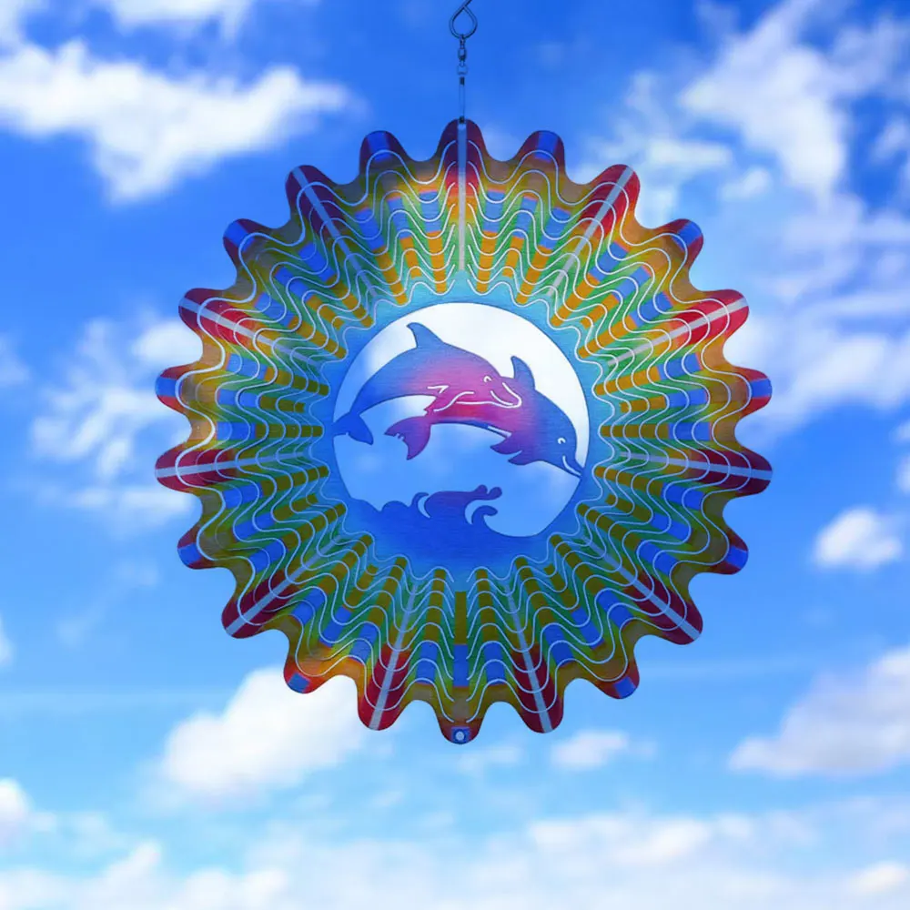 

12inch 3D Wind Spinner Home Garden Outdoor Decoration Crafts Ornaments windows For Christmas Tree Fences Patios Gardens Lawns