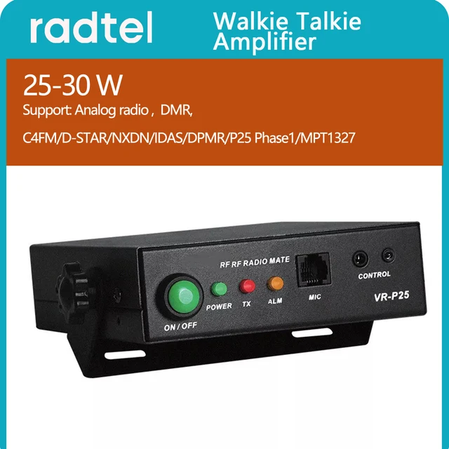 $84.45 Radtel VR-P25 25-30W Walkie Talkie Amplifier Support Analog and Digital Radios BaoFeng UV-5R UV-82 TYT MD-UV380 MD-380