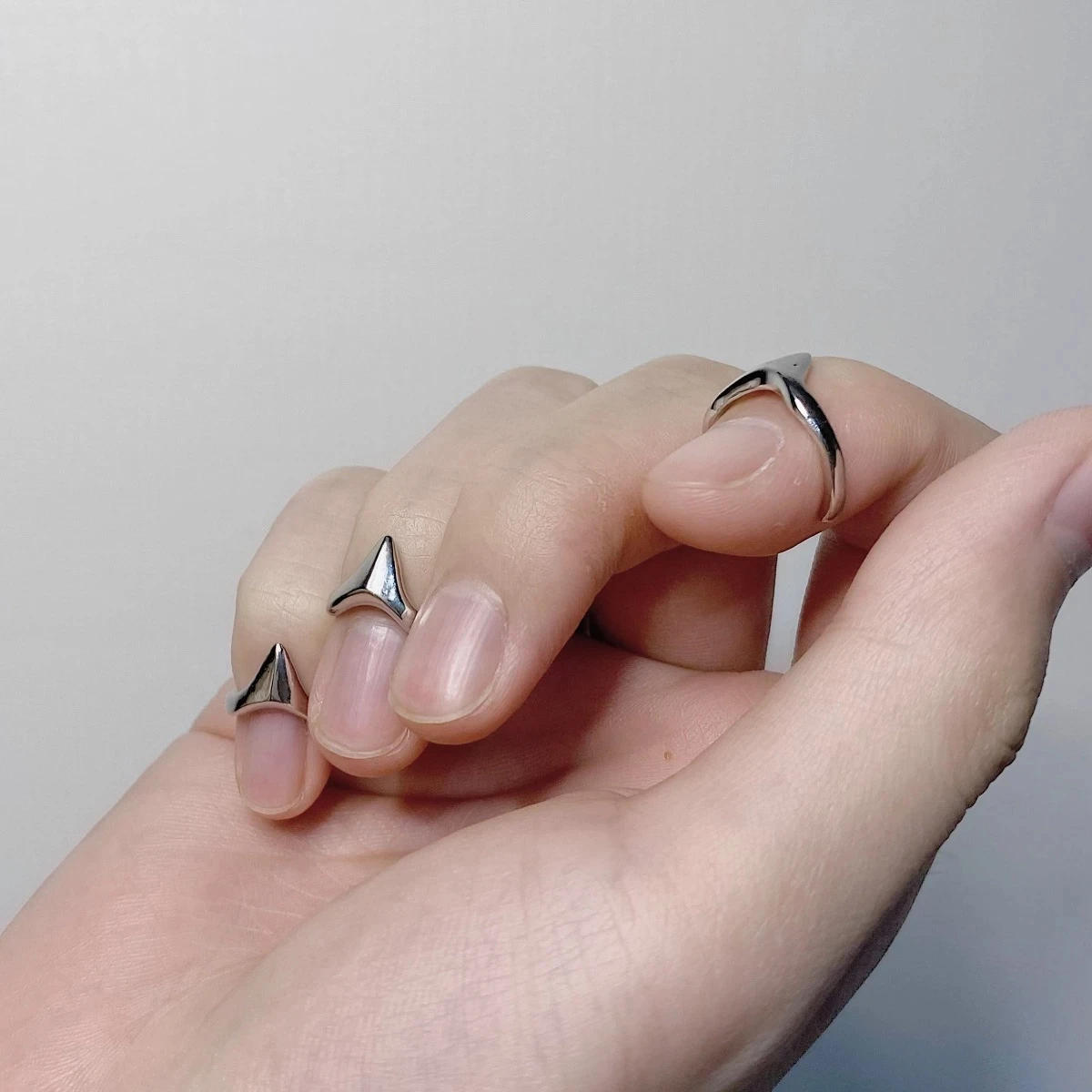 Opening Ring Finger Ring 4pcs Knife Edge Metal Tail Ring for Men Women Girls Party Jewelry