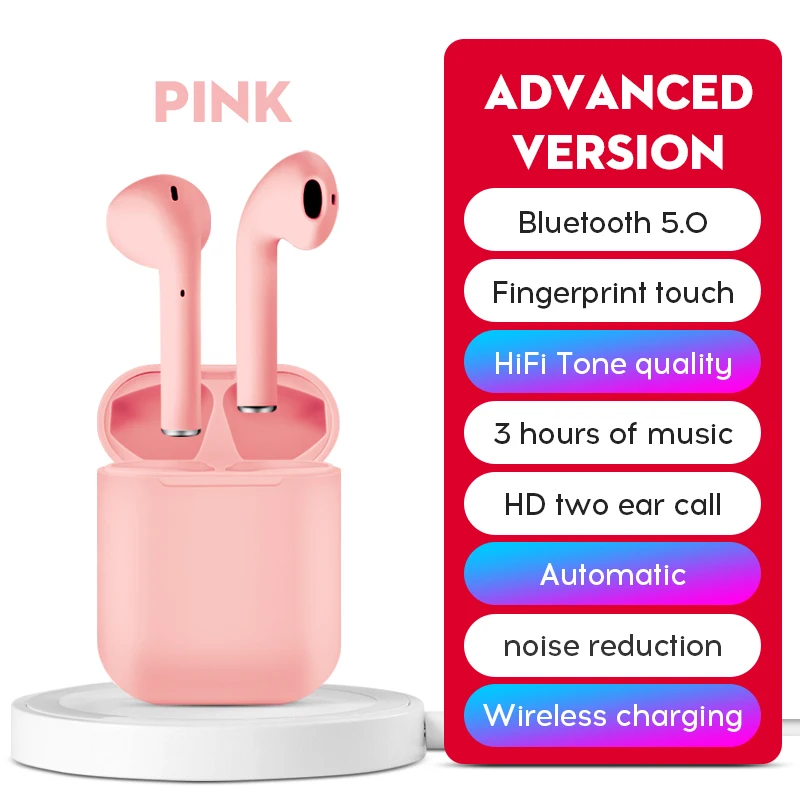 Y100S tws оригинальные матовые беспроводные Bluetooth наушники, мини наушники с микрофоном, зарядная коробка, Спортивная гарнитура для смартфона - Цвет: pink
