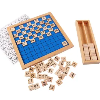 

Wooden Toys Hundred Board Montessori 1-100 Consecutive Numbers Educational Game 72XC