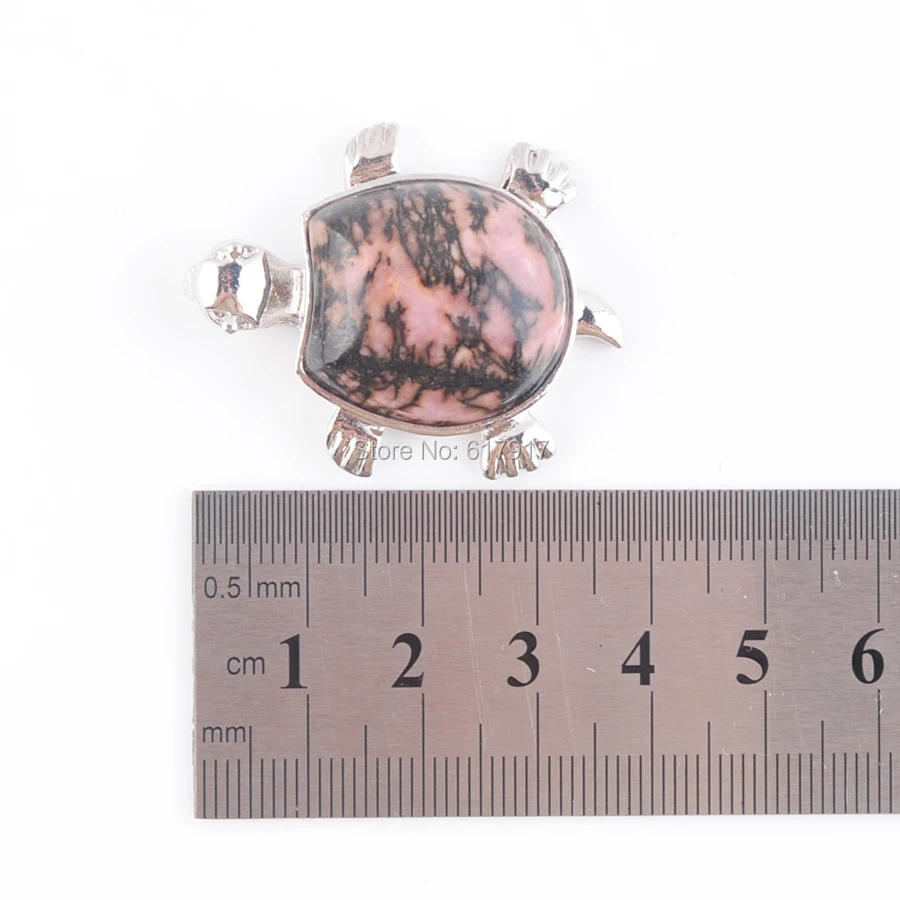 Серьги Кулон& ожерелье натуральный Родонит камень в форме черепахи Подвески из бисера женские модные ювелирные изделия чакра цепь 1" TN3734