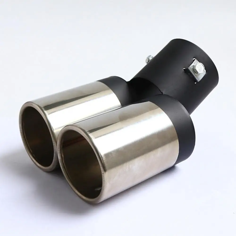 Black Tail Throat Pipe Modified Cover Trim For Audi A6L 16-18 Stainless Steel