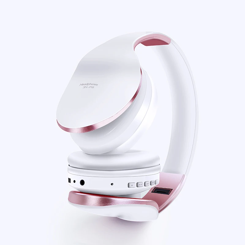 Pink PunnkFunnk беспроводные наушники V5.0+ EDR Bluetooth гарнитура для мобильного телефона Mp3 Складные стерео наушники с шумоподавлением - Цвет: Pink