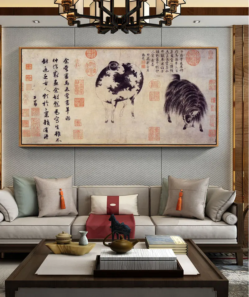 Traditional Chinese Painting Masterpiece Prints Animal Poster Man Horse Portrait By Zhao Mengfu Dynasty Home Décor-2 | Дом и сад