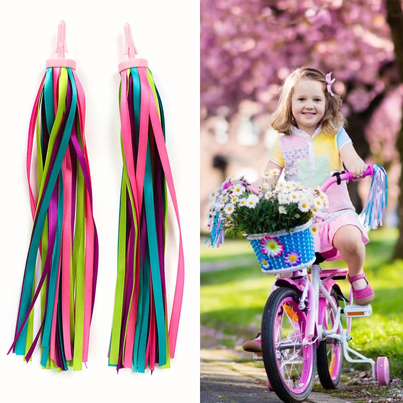 Bicycle Handlebar Tassels Kids Girls Boys Scooter Cycling Colorful Streamers Decoration Ribbon Outdoor Cycling Bike Accessories bike accessory