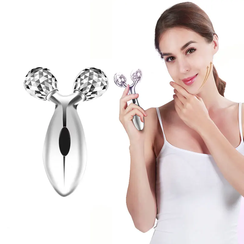 3D Face-lift Roller Massage Micro Current Roller for Face Eye Body with 360 Degrees Rotate Promote Body Slimming Skin Tighten