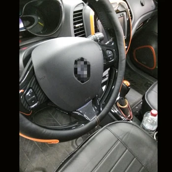 

For Renault Captur 2013-2016 High-quality ABS Carbon Fibre Steering Wheel Button Sequins Molding Cover Trim accessories 2Pcs