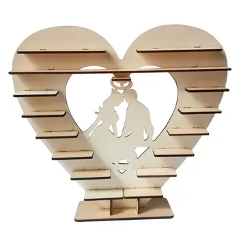 

Couple Wooden Heart Chocolate Dessert Candy Display Stand Centerpiece Decor Holder Wedding Party Bars D08D
