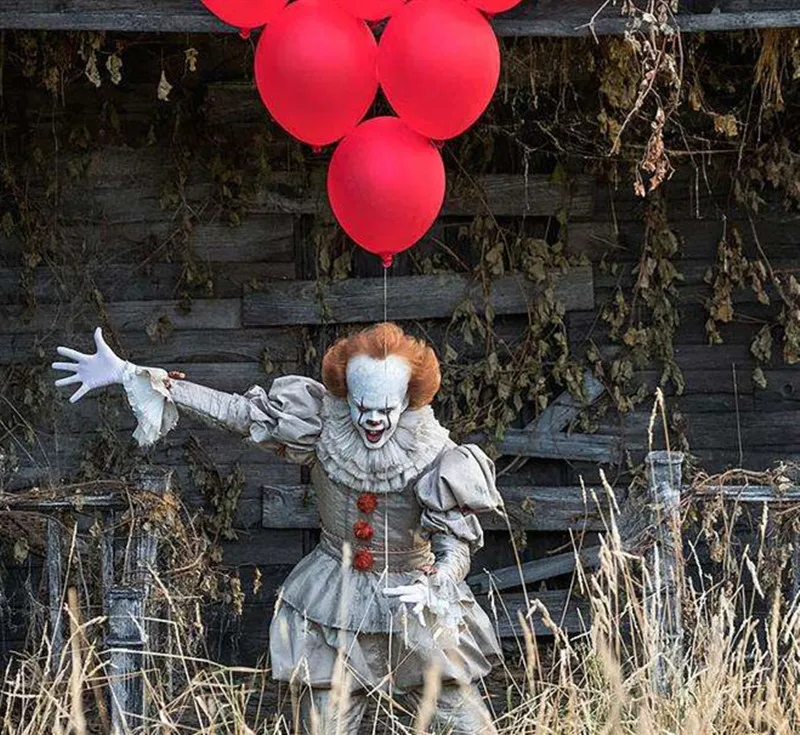 Фильм Стивен Кинг это: вторая часть Pennywise Косплей Костюм клоун костюмы на Хэллоуин Джокер маска для взрослых