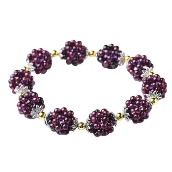 

Natural Garnet Bracelet Men Bracelets for Women Wine Red Bead Charm Bracelet Men Jewelry Gril Friend Birthday Gift Wedding Decor