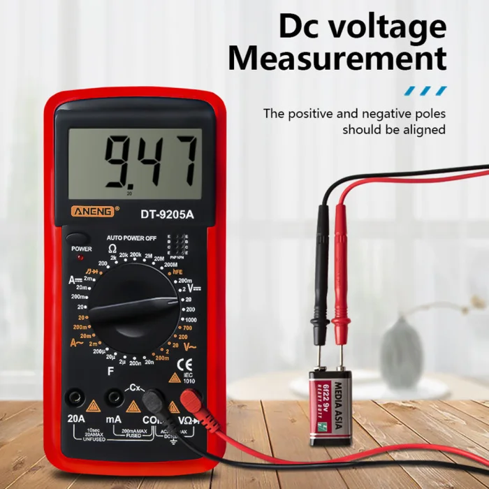 DT9205A Цифровой мультиметр с ЖК-дисплеем ручной AC DC Автоматический Диапазон мультиметр Амперметр Омметр Измеритель сопротивления емкости J