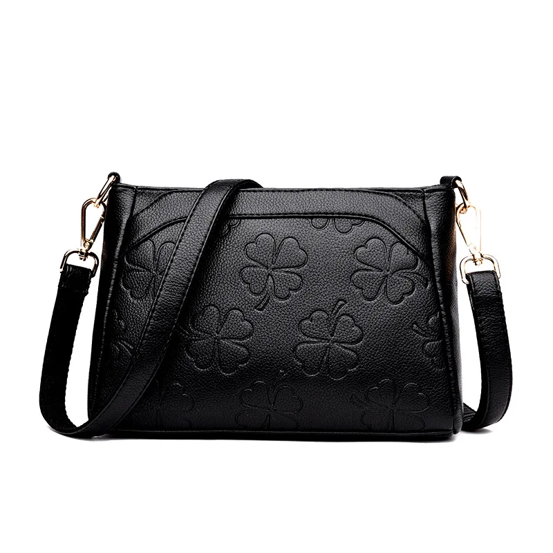 

2018 New Style Korean-style Fashion Fashion Embossed Shoulder Bag Casual Versatile Shoulder Handbag Soft Leather Middle-aged Mom