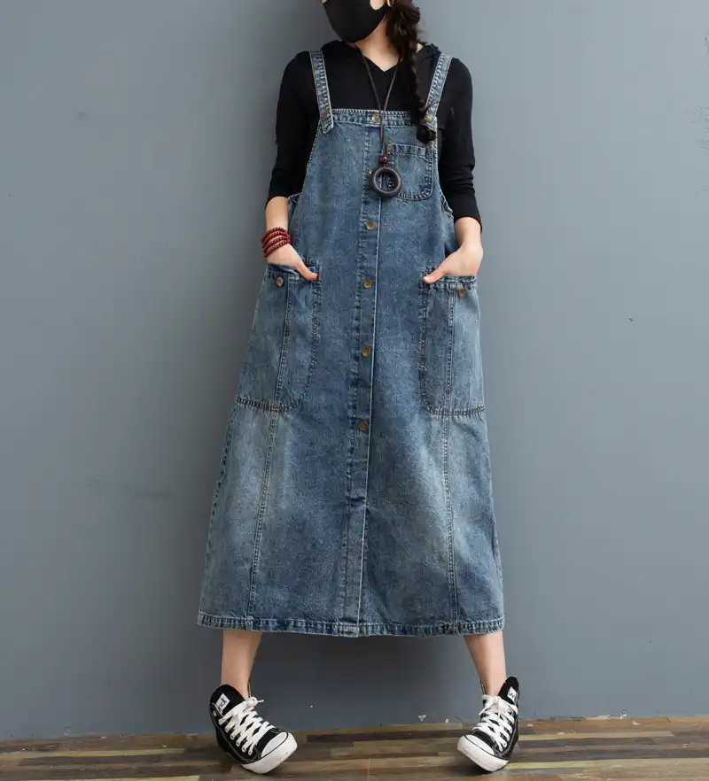 blue jean romper dress